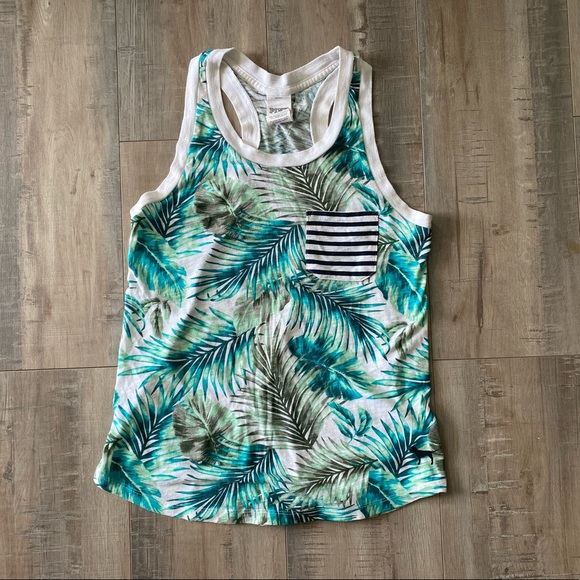 PINK VICTORIA’S SECRET Tropical 🌴 Print Tank Top 🏄🏽‍♀️ 🏄🏾‍♂️ - Picture 1 of 7